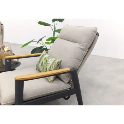 Van der Garde Tuinmeubelen - Premium VDG Solaro/Velora verstelbare loungestoelen set (3-delig) - Royal grey / Zand Outlet