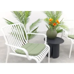 Van der Garde Tuinmeubelen - Premium VDG Stripe/Velora loungestoelen set (3-delig) - Wit/Royal grey Hot