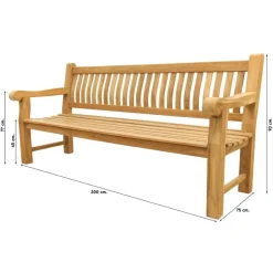 Livingfurn VDG Teakhouten tuinbank Patrick XL - 200 cm Online