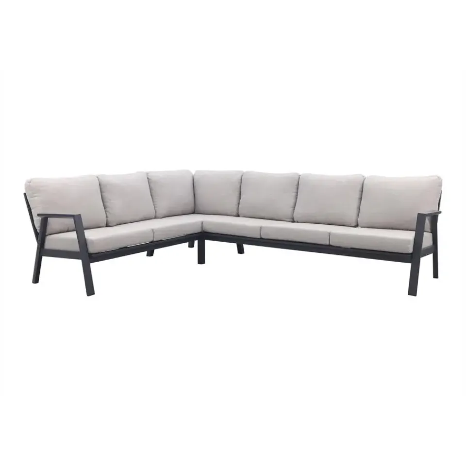 Van der Garde Tuinmeubelen - Premium VDG Viento/Atlanta hoek loungeset (4-delig) - Royal Grey/Antraciet Best