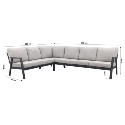 Van der Garde Tuinmeubelen - Premium VDG Viento/Atlanta hoek loungeset (4-delig) - Royal Grey/Antraciet Best