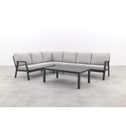 Van der Garde Tuinmeubelen - Premium VDG Viento/Atlanta hoek loungeset (4-delig) - Royal Grey/Antraciet Best