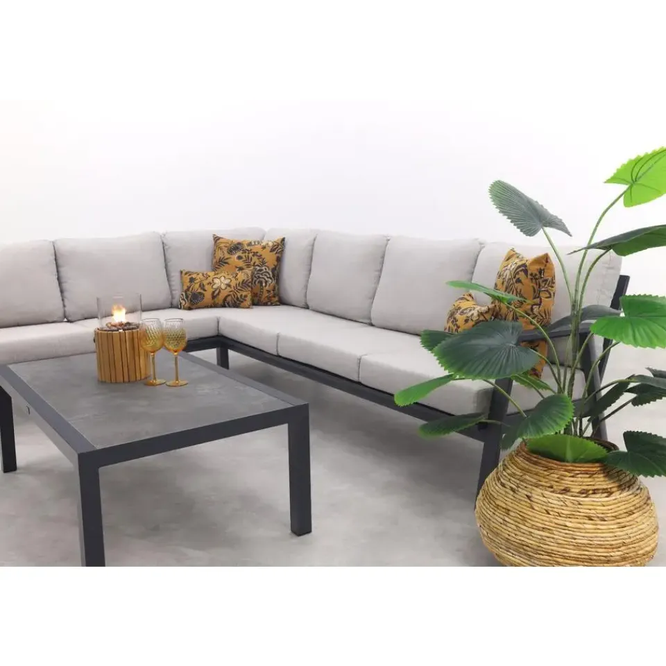 Van der Garde Tuinmeubelen - Premium VDG Viento/Atlanta hoek loungeset (4-delig) - Royal Grey/Antraciet Best