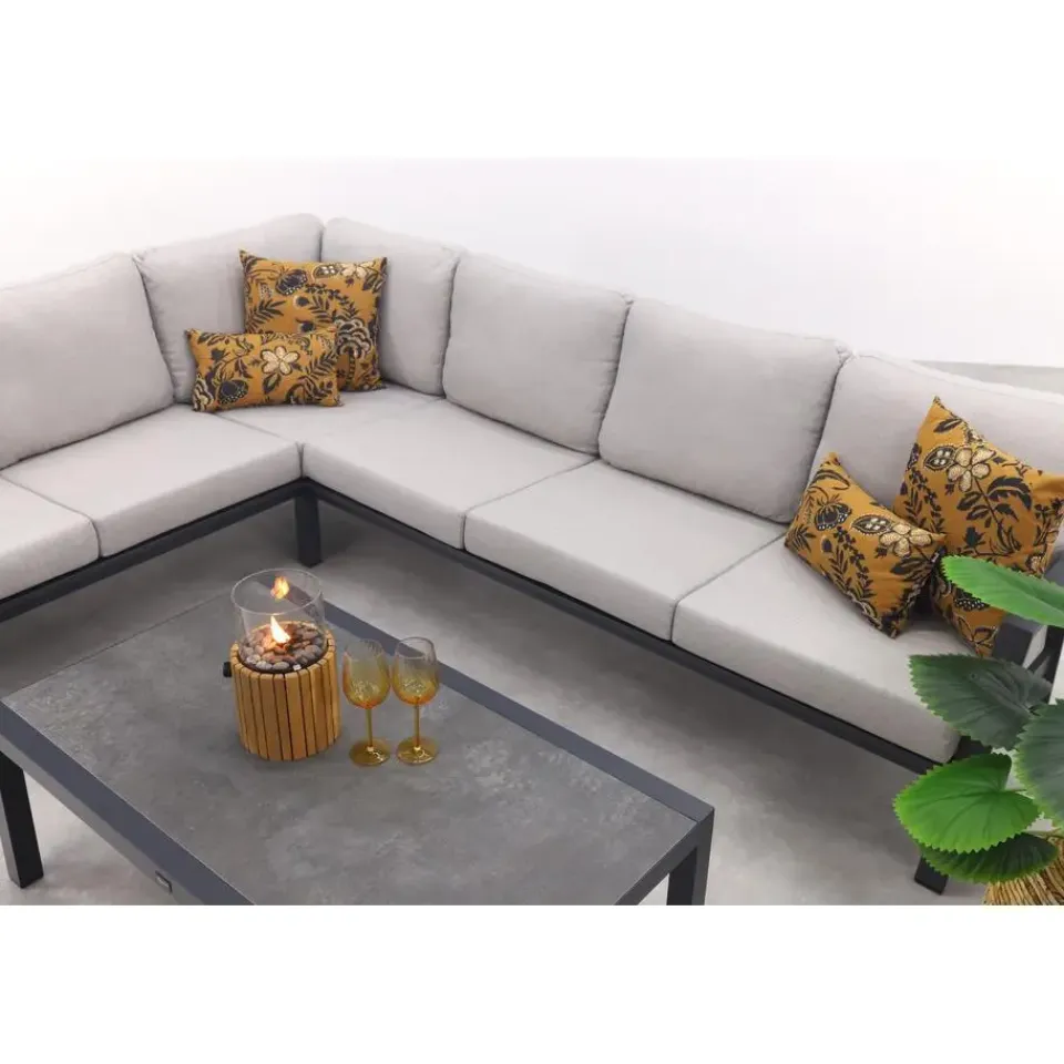 Van der Garde Tuinmeubelen - Premium VDG Viento/Atlanta hoek loungeset (4-delig) - Royal Grey/Antraciet Best