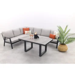 Van der Garde Tuinmeubelen - Premium VDG Viento/Darwin lounge-/diningset (4-delig) - Royal Grey/Antraciet Online