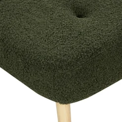 Beliani VEJLE II - Fauteuil met hocker - Donkergroen - Bouclé Discount