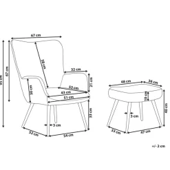 Beliani VEJLE II - Fauteuil met hocker - Donkergroen - Bouclé Discount