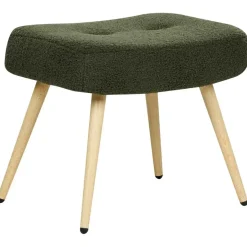 Beliani VEJLE II - Fauteuil met hocker - Donkergroen - Bouclé Discount