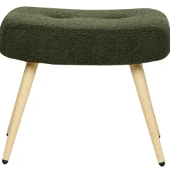 Beliani VEJLE II - Fauteuil met hocker - Donkergroen - Bouclé Discount