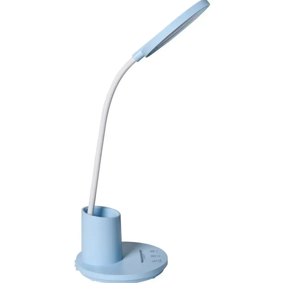 Leen Bakker VELA - Bureaulamp LED - Blauw - Synthetisch materiaal Sale