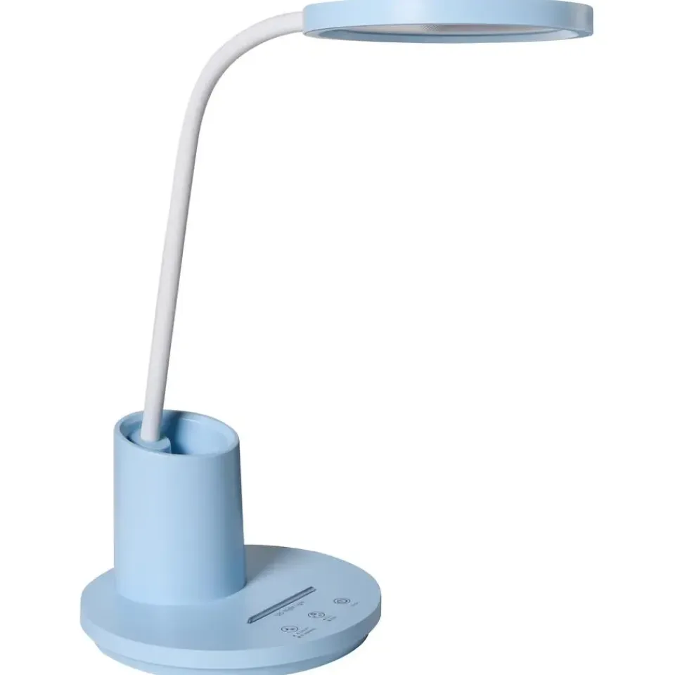 Leen Bakker VELA - Bureaulamp LED - Blauw - Synthetisch materiaal Sale