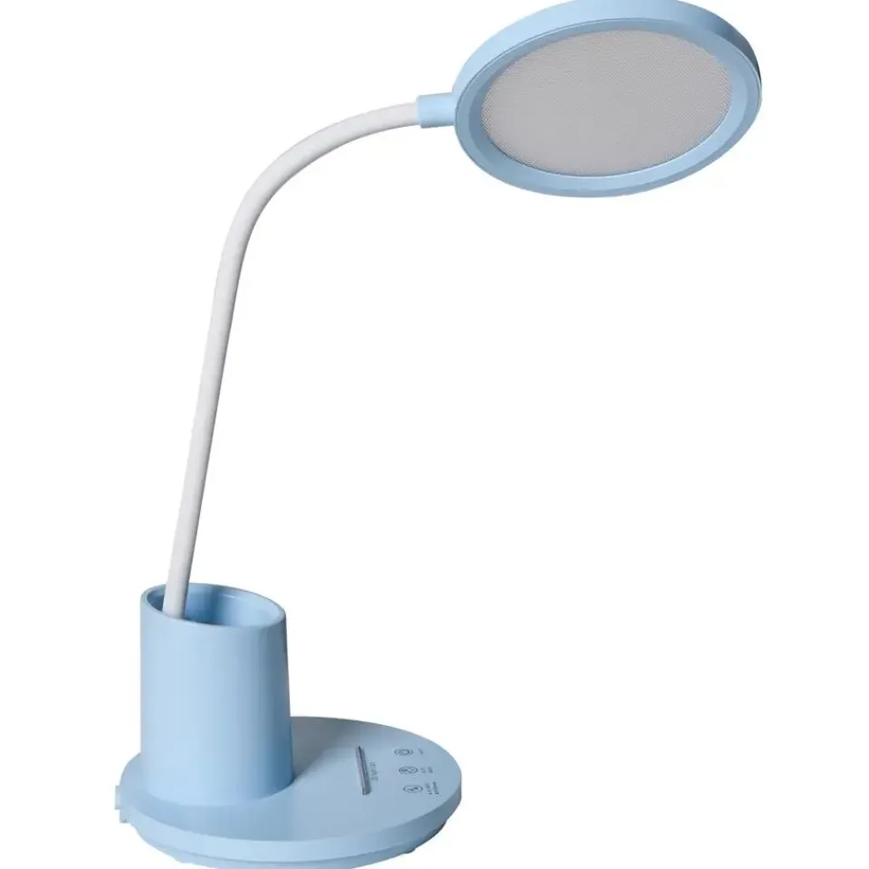 Leen Bakker VELA - Bureaulamp LED - Blauw - Synthetisch materiaal Sale