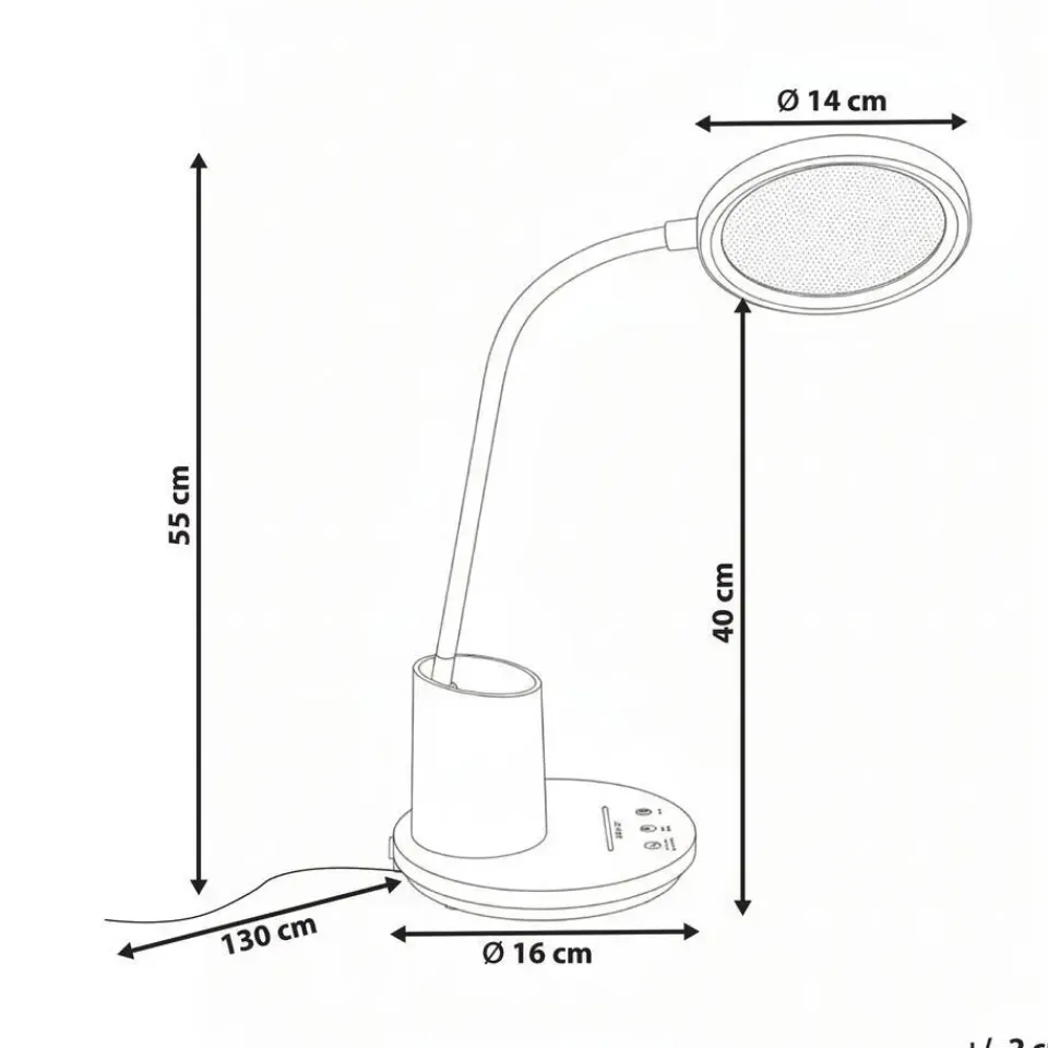Leen Bakker VELA - Bureaulamp LED - Wit - Synthetisch materiaal Discount