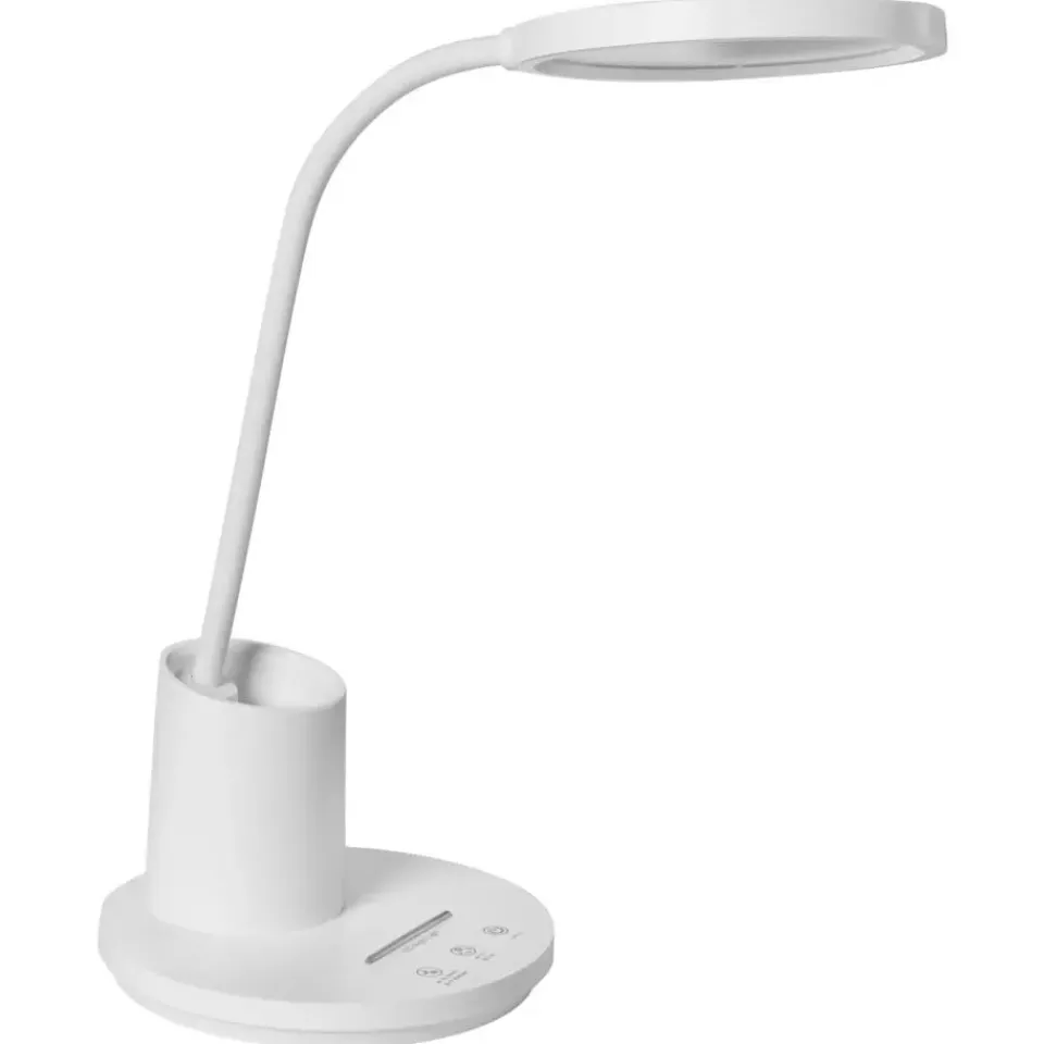 Leen Bakker VELA - Bureaulamp LED - Wit - Synthetisch materiaal Discount