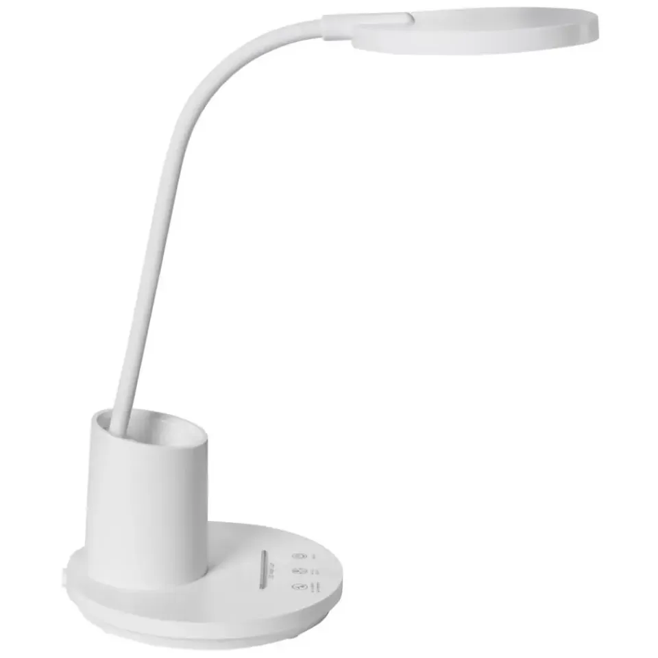 Leen Bakker VELA - Bureaulamp LED - Wit - Synthetisch materiaal Discount