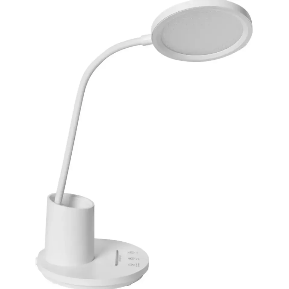 Leen Bakker VELA - Bureaulamp LED - Wit - Synthetisch materiaal Discount
