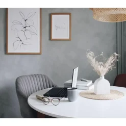 Beliani VENICE - Bureaustoel - Grijs - Fluweel Discount