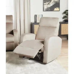 Beliani VERDAL - Relaxfauteuil elektrisch - Beige - Fluweel New