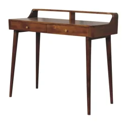 Artisan Furniture Verhoogde kastanjebruine sidetable met 2 lades, bruin Best