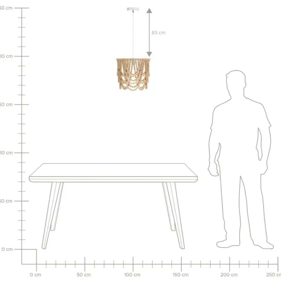 Leen Bakker VERUGAL - Kroonluchter - Lichtbruin - Rubberhout Best