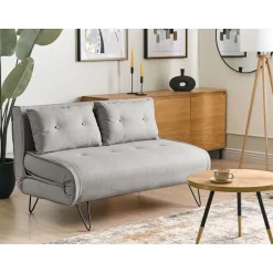 Beliani VESTFOLD - Slaapbank - Lichtgrijs - Polyester Outlet