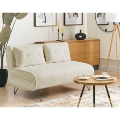 Beliani VESTFOLD - Slaapbank - Lichtbeige - Bouclé Online