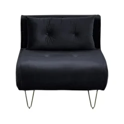 Beliani VESTFOLD - Slaapbank - Zwart - Fluweel New