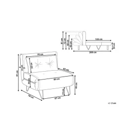Beliani VESTFOLD - Slaapbank - Zwart - Fluweel New