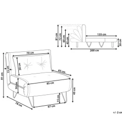 Beliani VESTFOLD - Slaapbank - Zwart - Fluweel New