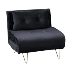 Beliani VESTFOLD - Slaapbank - Zwart - Fluweel New