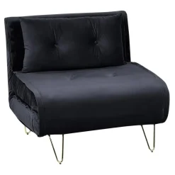 Beliani VESTFOLD - Slaapbank - Zwart - Fluweel New