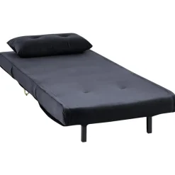 Beliani VESTFOLD - Slaapbank - Zwart - Fluweel New