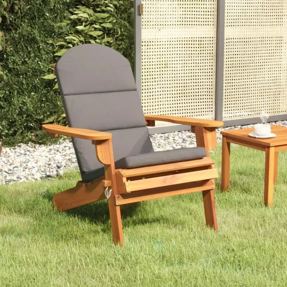 vidaXL - Adirondack tuinstoel - Kussens - Bruin - Acaciahout - 75x84x90 cm New