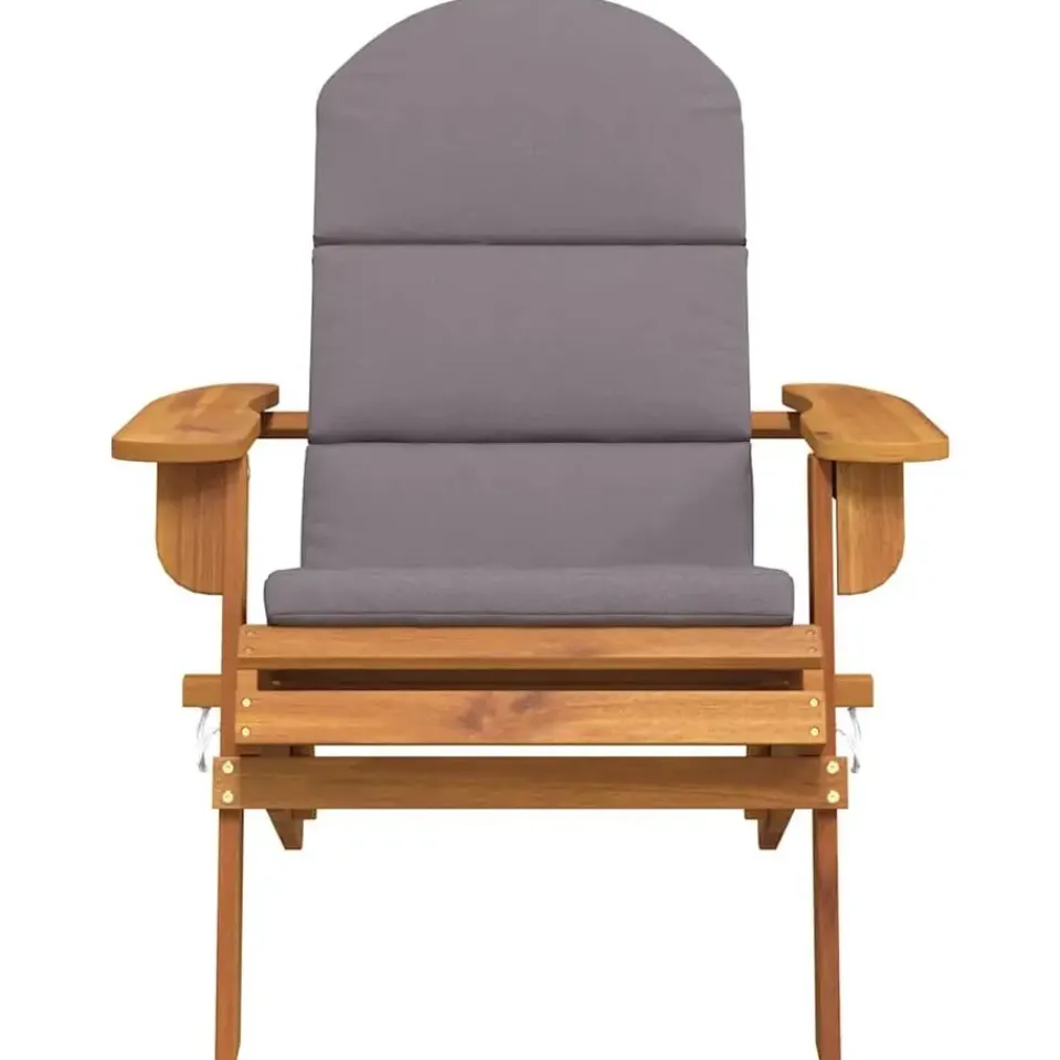 vidaXL - Adirondack tuinstoel - Kussens - Bruin - Acaciahout - 75x84x90 cm New