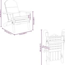 vidaXL - Adirondack tuinstoel - Kussens - Bruin - Acaciahout - 75x84x90 cm New