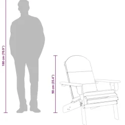 vidaXL - Adirondack tuinstoel - Kussens - Bruin - Acaciahout - 75x84x90 cm New