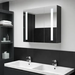 vidaXL - Badkamerkast - Antraciet - MDF Outlet