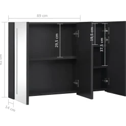 vidaXL - Badkamerkast - Antraciet - MDF Outlet