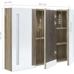 vidaXL - Badkamerkast - Grijs - MDF - 89 x 14 x 62 cm Online