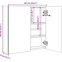 vidaXL - Badkamerkast - Grijs - MDF - 62 x 14 x 60 cm Hot
