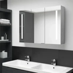 vidaXL - Badkamerkast - Grijs - MDF - 89 x 14 x 62 cm New