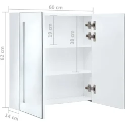 vidaXL - Badkamerkast - Wit - MDF - 62 x 14 x 60 cm New