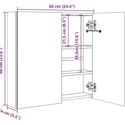 vidaXL - Badkamerkast - Wit - MDF - 62 x 14 x 60 cm Outlet