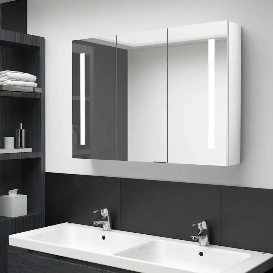 vidaXL - Badkamerkast - Wit - MDF - 89 x 14 x 62 cm New