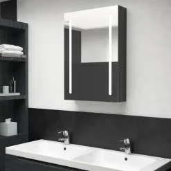 vidaXL - Badkamerkast - Zwart - MDF - 50 x 13 x 70 cm Clearance