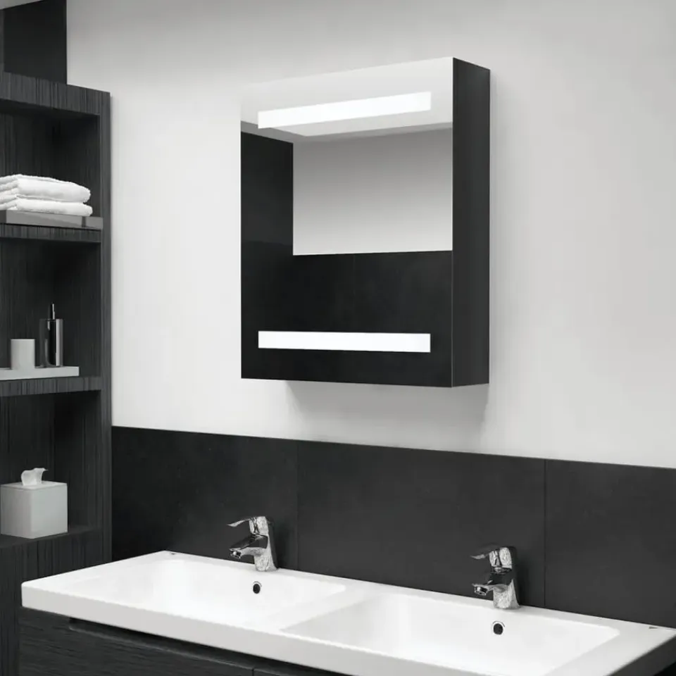 vidaXL - Badkamerkast - Zwart - MDF Best