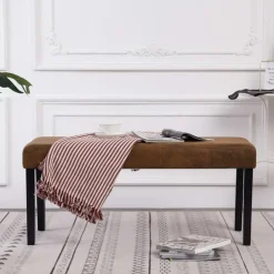 vidaXL - Bank - Bruin - Kunstleer New