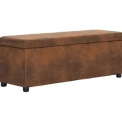 vidaXL - Bank - Bruin - Kunstleer - 116 cm Online