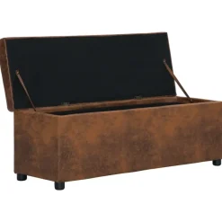 vidaXL - Bank - Bruin - Kunstleer - 116 cm Online