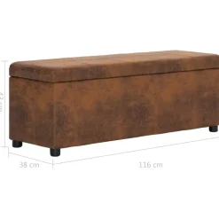 vidaXL - Bank - Bruin - Kunstleer - 116 cm Online